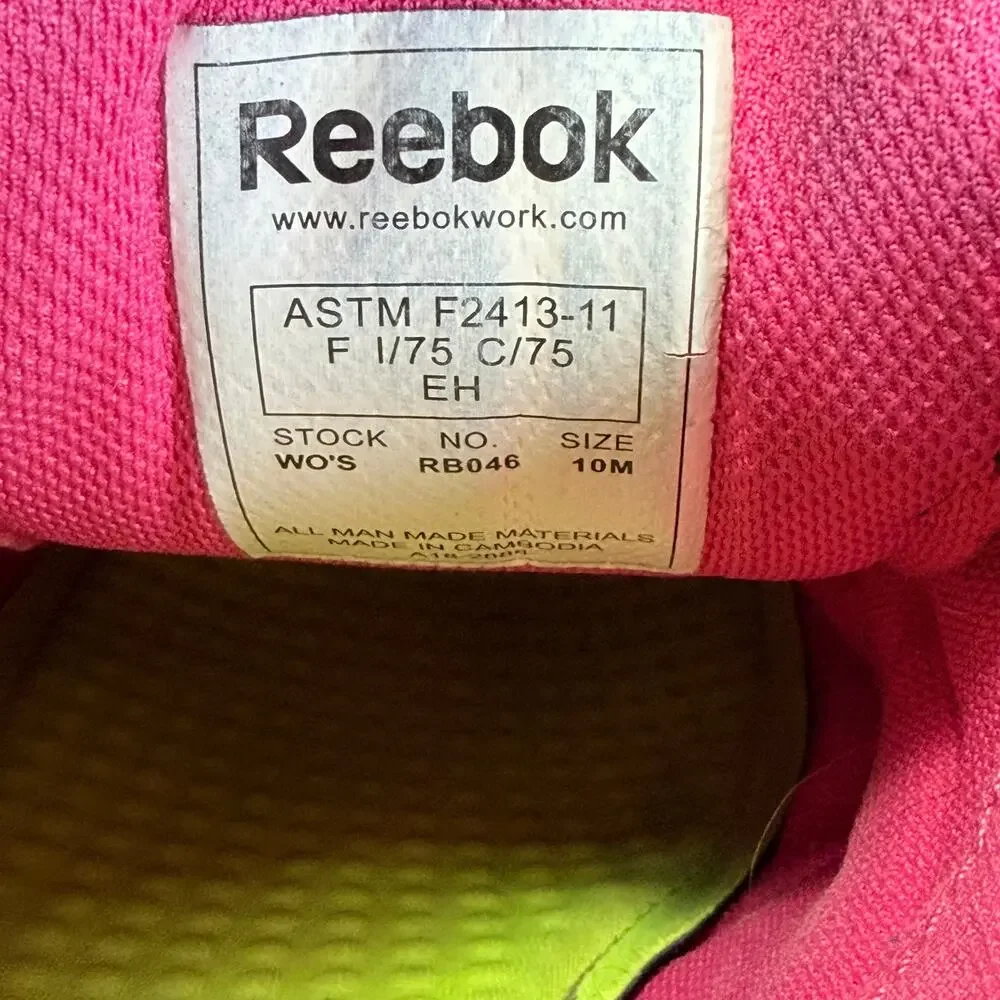 Reebok Sublite Cushion Work Alloy Toe RB046 Womens Navy Pink Size 10
